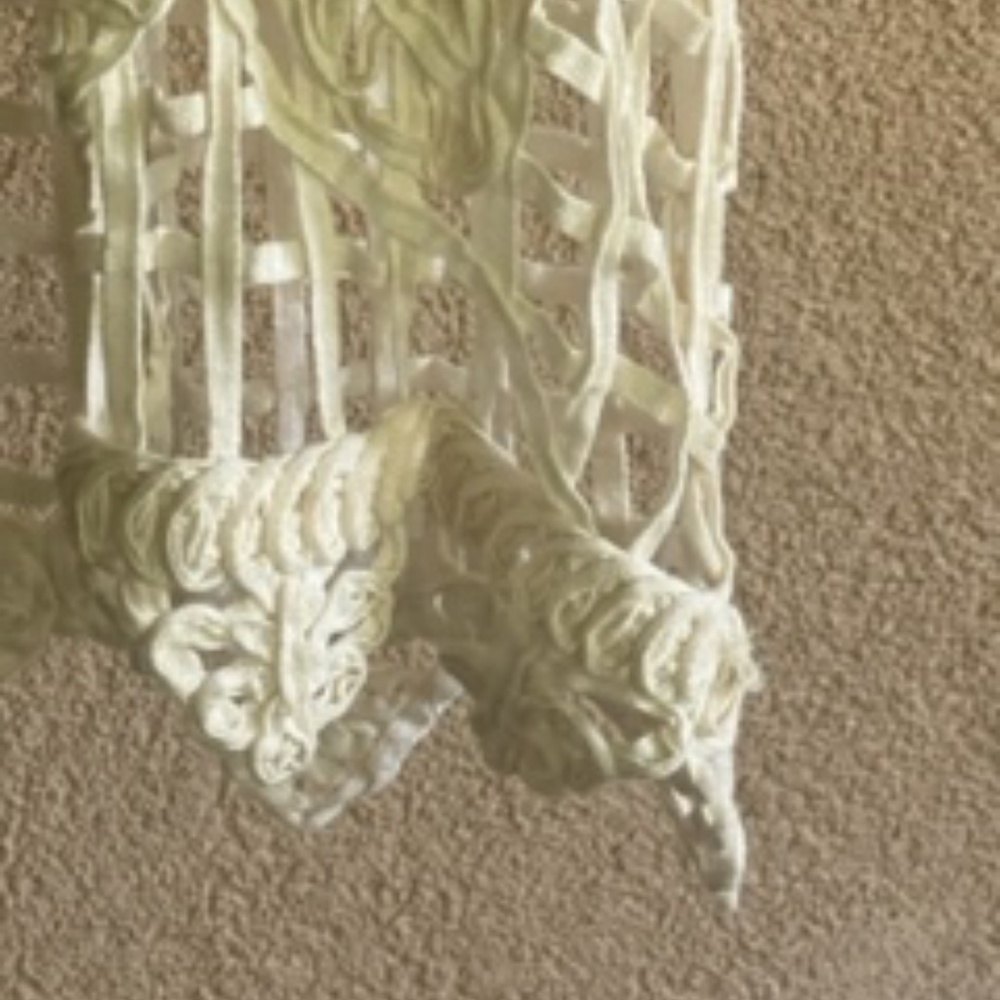 Coastal O/S Vest in Cream, Beautiful Detail Crochet